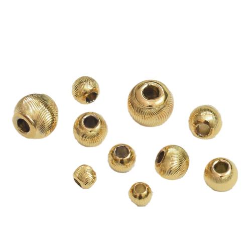 Brass Jewelry Beads, Round, gold color plated, DIY & different size for choice, nickel, lead & cadmium free, Approx 100PCs/Bag, Sold By Bag