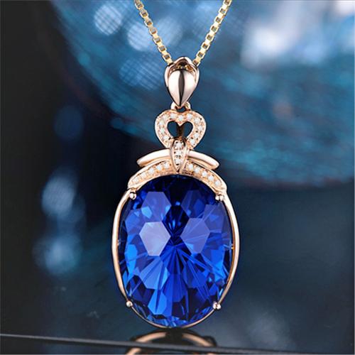 Brass Jewelry Pendants, with Topaze, Square, gold color plated, for woman & with rhinestone, blue, nickel, lead & cadmium free, 20x40mm, Sold By PC