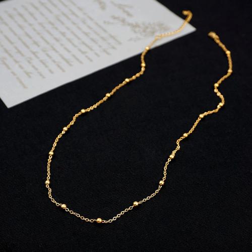 Titan stål halsband, plated, mode smycken & olika storlek för val, gyllene, Säljs av PC