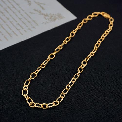 Titanium Steel Necklace plated fashion jewelry golden Sold By PC