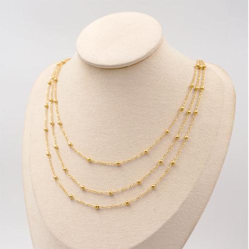 Titan stål halsband, plated, mode smycken & flerskikts, gyllene, Säljs av PC