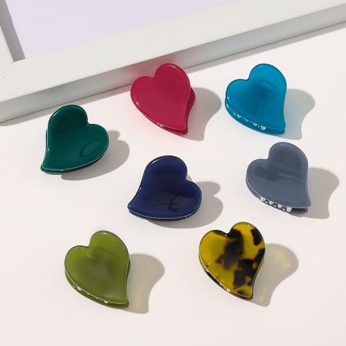 Заколки-Крабы, Железо, с пластик, Сердце, Связанный вручную, Женский, Много цветов для выбора, 30x25x10mm, продается PC