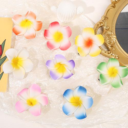 Alligator Hair Clip, Plastic, with Tibetan Style, Flower, handmade, for woman, more colors for choice, 63x63mm, Sold By PC