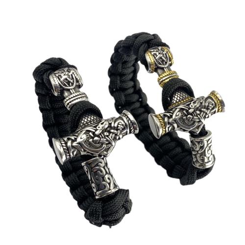 Bijoux bracelet en acier inoxydable, Acier inoxydable 304, avec corde en nylon, Placage, unisexe & normes différentes pour le choix, plus de couleurs à choisir, Vendu par PC