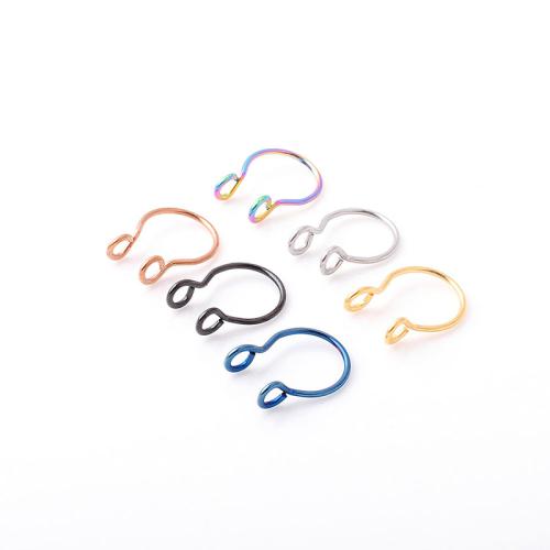 Stainless Steel Nose Piercing Jewelry, 304 Stainless Steel, plated, Unisex, more colors for choice, Line diameter 0.8mm, inner diameter 8mm, Sold By PC