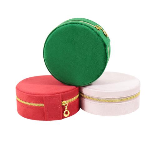 Boîte à bijoux multifonctions, Velour, avec Flocage de tissu & Plastique, Portable & Anti-poussière, plus de couleurs à choisir, 105x45mm, Vendu par PC
