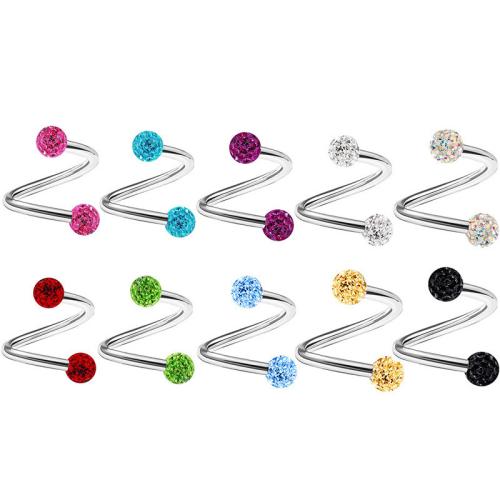 Stainless Steel Nose Piercing Jewelry 304 Stainless Steel plated Unisex & micro pave cubic zirconia Sold By PC