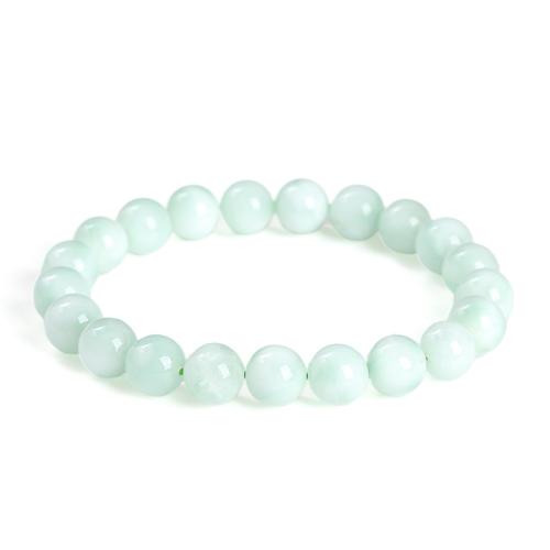 Angelite Bracelet, Round, handmade, different size for choice & for woman, green, Length:Approx 7-8 Inch, Sold By PC