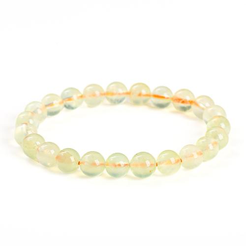 Natural Prehnite Bracelet, Round, handmade, different size for choice & for woman, gold, Grade AAA, Length:Approx 7-9 Inch, Sold By PC
