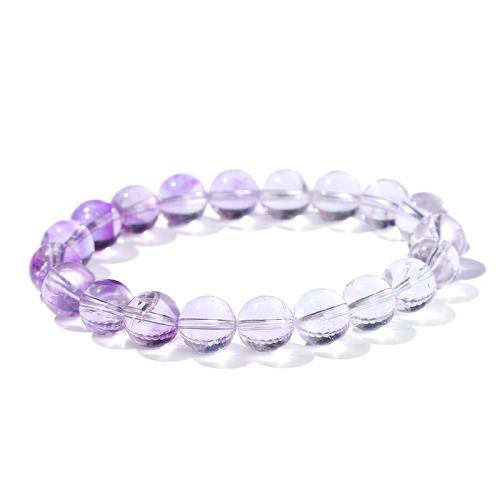 Super Seven Crystal Bracelet, Round, handmade, gradient color & different size for choice & for woman, purple, Length:Approx 7-8 Inch, Sold By PC