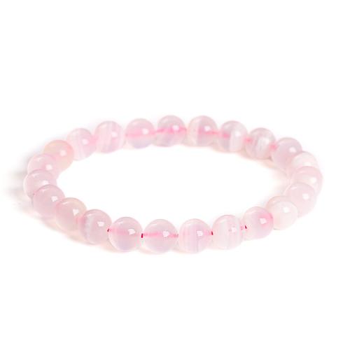 Calcite Bracelet Round handmade & for woman pink Length Approx 6.5-8 Inch Sold By PC