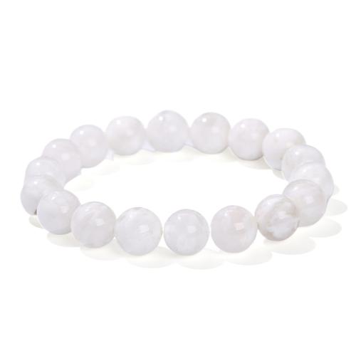 Phantom Quartz Bracelet, Round, handmade, different size for choice & for woman, white, Length:Approx 7-9 Inch, Sold By PC