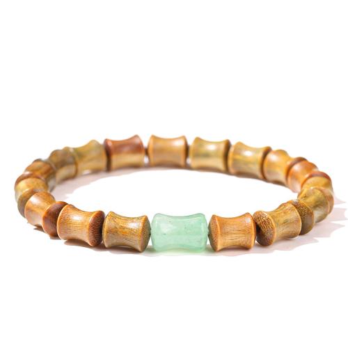 Green Sandalwood Bracelet with Green Aventurine Bamboo fashion jewelry & Unisex beads size Length Approx 7-8 Inch Sold By PC