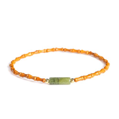 olivaire Nucleus bracelet, avec laiton, bambou, fait à la main, différents matériaux pour le choix & unisexe, beads size 6x2-3mm, Longueur:Environ 6.5-7 pouce, Vendu par PC