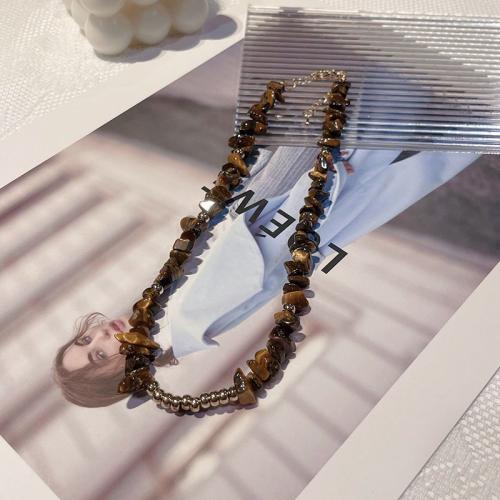 Edelstein Schmuck Halskette, Naturstein, mit Zinklegierung, mit Verlängerungskettchen von 5cm, handgemacht, Modeschmuck & für Frau, keine, Länge ca. 40 cm, verkauft von PC