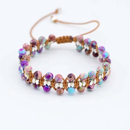 Gemstone Bracelets, Natural Stone, handmade, Adjustable & fashion jewelry & for woman, purple, Length:Approx 18 cm, Sold By PC
