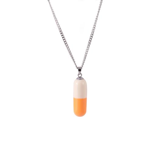 التيتانيوم الصلب قلادة, مع الراتنج, مجوهرات الموضة & للمرأة, المزيد من الألوان للاختيار, طول تقريبا 45 سم, تباع بواسطة PC