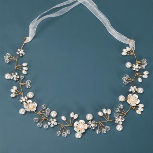 Bridal Hair Flowers Zinc Alloy with Crystal & Plastic Pearl fashion jewelry & for woman Sold By PC