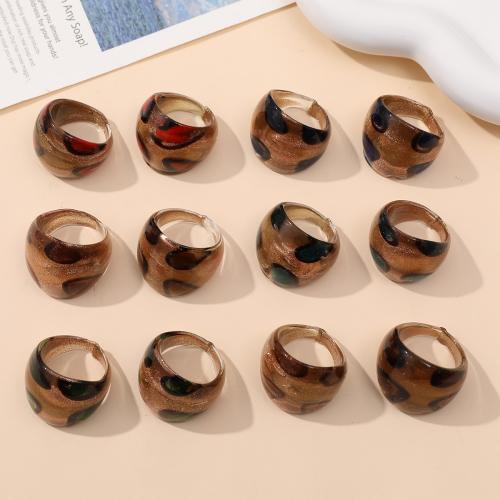 Unisex δαχτυλίδι δάχτυλο, Γυάλινα, κοσμήματα μόδας & για άνδρες και γυναίκες, περισσότερα χρώματα για την επιλογή, 25mm, Εσωτερική διάμετρος:Περίπου 18mm, 12PCs/Box, Sold Με Box