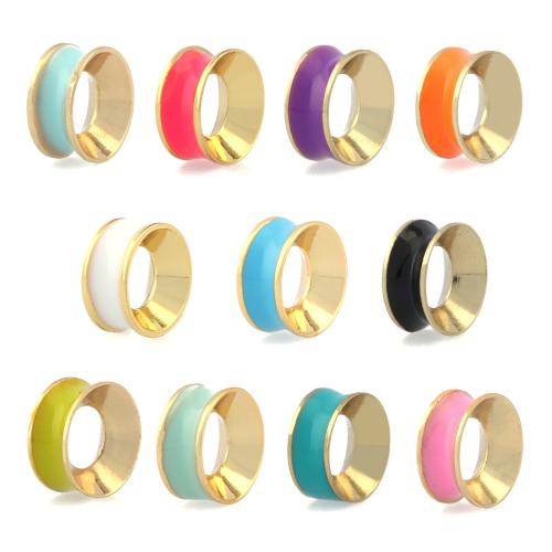 Brass Jewelry Beads, Donut, gold color plated, fashion jewelry & DIY & enamel, more colors for choice, nickel, lead & cadmium free, 3x7mm, Sold By PC