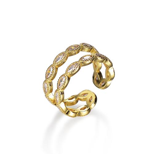 Cubi Circonia Micro Pave anello in ottone, gioielli di moda & Micro spianare cubic zirconia & per la donna, Misura:7, Venduto da PC