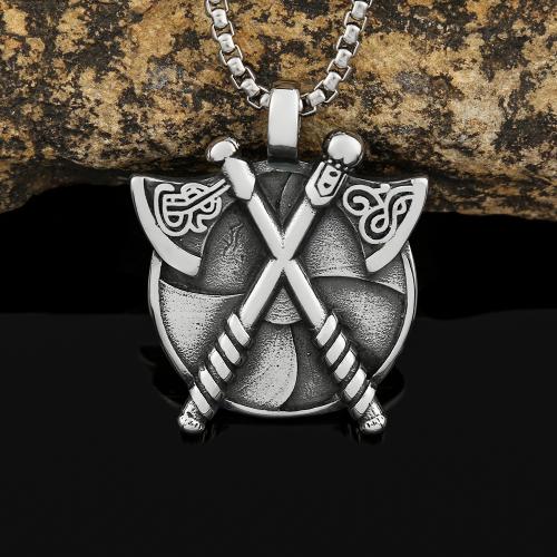 Stainless Steel Jewelry Necklace, 304 Stainless Steel, polished, fashion jewelry & Unisex & different styles for choice, 32x40mm, Length:Approx 60 cm, Sold By PC