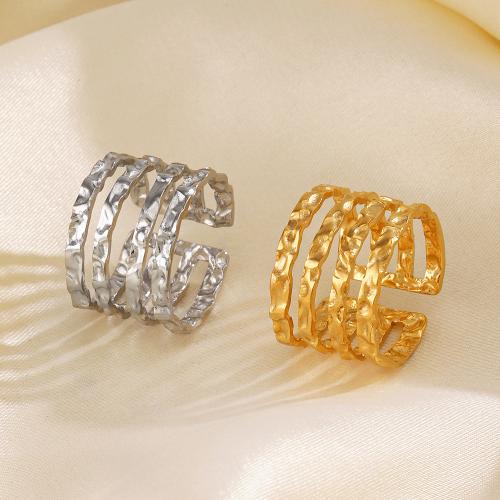 Vinger Ring in edelstaal, 304 roestvrij staal, mode sieraden & voor vrouw, meer kleuren voor de keuze, diameter 17mm, width 14mm, Verkocht door PC