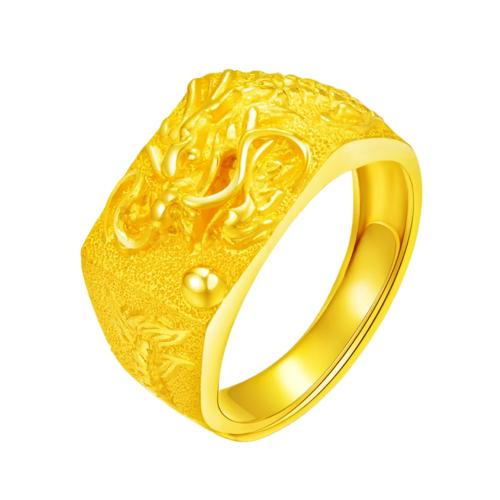Brass Finger Ring, Dragon, Vacuum Ion Plating, for woman, golden, nickel, lead & cadmium free, inner diameter:17~20mm, Sold By PC