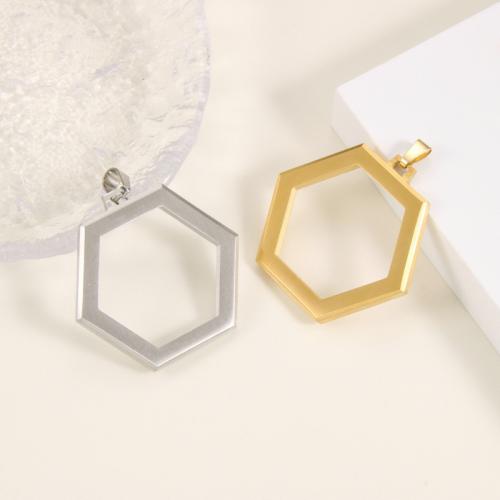 Stainless Steel Pendants, 304 Stainless Steel, Hexagon, plated, DIY, more colors for choice, Sold By PC