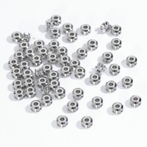 Stainless Steel Beads, 304 Stainless Steel, silver color plated, DIY, 4x6mm, Hole:Approx 2mm, 100PCs/Bag, Sold By Bag