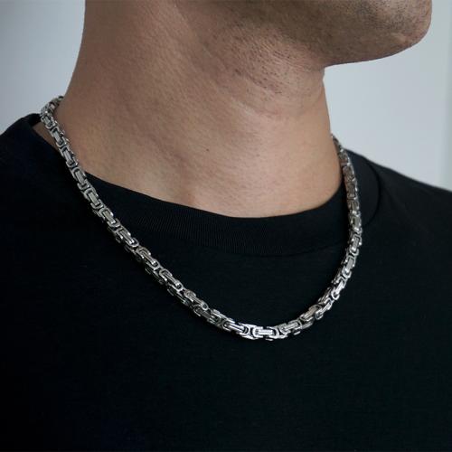 Titanium halskettingen, Titanium Staal, plated, mode sieraden & verschillende grootte voor keus, zilver, Verkocht door PC