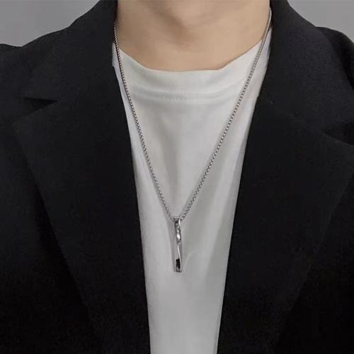 Titanstahl Halskette, plattiert, Modeschmuck, Silberfarbe, verkauft von PC