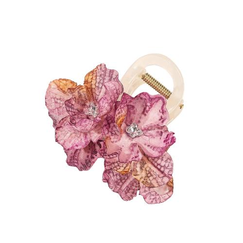 Заколки-Крабы, ткань, с пластик, Форма цветка, Связанный вручную, Женский, Много цветов для выбора, продается PC