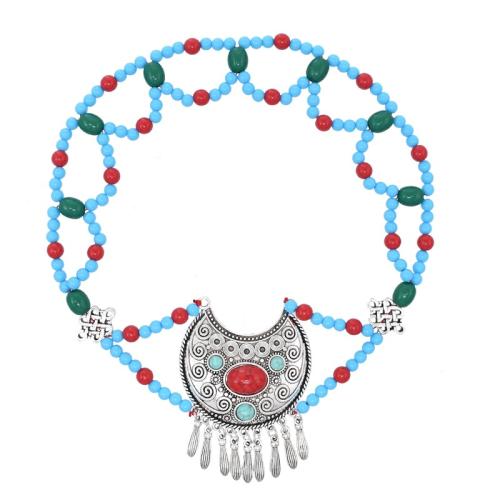 Tibetan Style Jewelry Sets, with Turquoise & Acrylic, handmade, fashion jewelry & different styles for choice & for woman, more colors for choice, Length:46 cm, Sold By Set