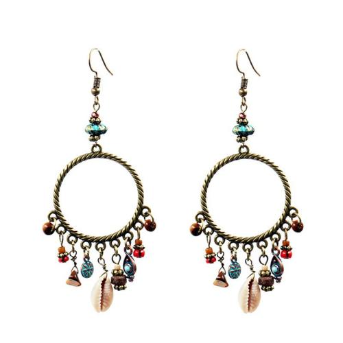 Zinc Alloy Drop Earrings with Seedbead handmade fashion jewelry & for woman 70mm Sold By Pair