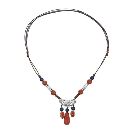 Mixed Hair Accessories Zinc Alloy with Porcelain & Wax Cord handmade fashion jewelry & multifunctional & for woman Length Approx 96 cm Sold By PC