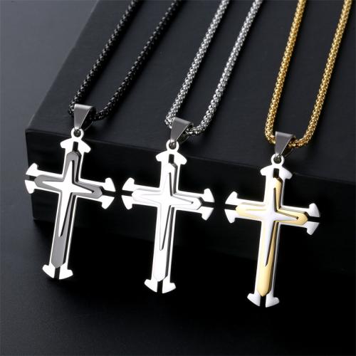 Stainless Steel Cross Pendants Titanium Steel plated Sold By PC