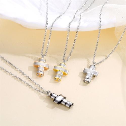 Stainless Steel Jewelry Necklace, 304 Stainless Steel, Cross, plated, micro pave cubic zirconia & for woman, more colors for choice, Length:Approx 51-60 cm, Sold By PC
