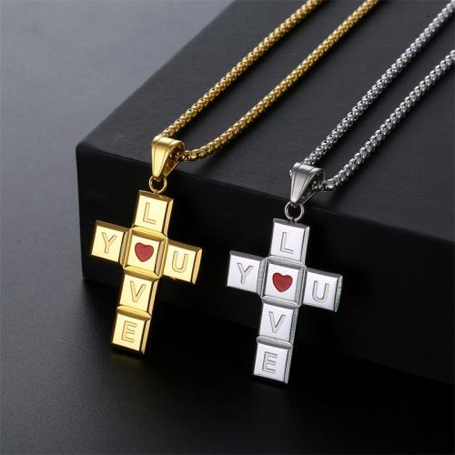 Stainless Steel Cross Pendants, 304 Stainless Steel, plated, different styles for choice & enamel, more colors for choice, Sold By PC