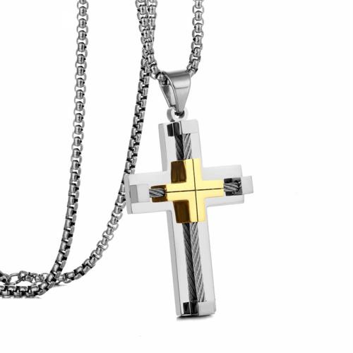 Titanium Steel Pendants, Cross, plated, different styles for choice, original color, Sold By PC