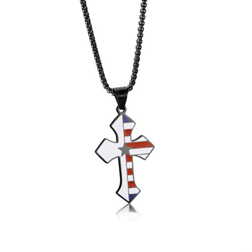Titanium Steel Pendants, Cross, plated, different styles for choice & enamel, more colors for choice, Sold By PC