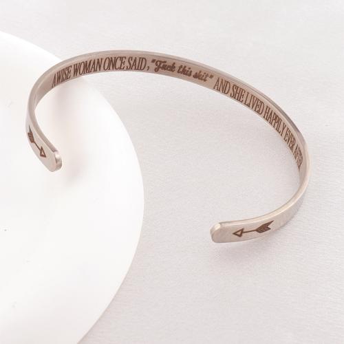 Stainless Steel Bangle, 304 Stainless Steel, plated, for woman, silver color, Sold By PC