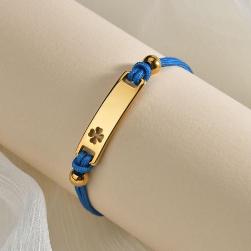 Titanium Steel Bracelet & Bangle, with Polyester Cord, handmade, different designs for choice & for woman, more colors for choice, Length:16 cm, Sold By PC