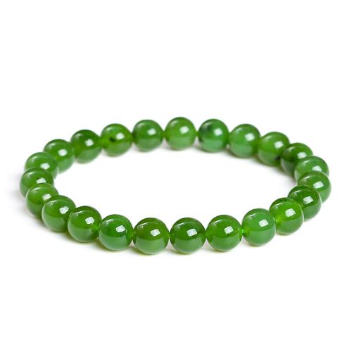 Hetian Jade Bracelet Round handmade Unisex Length Approx 6.5-8 Inch Sold By PC