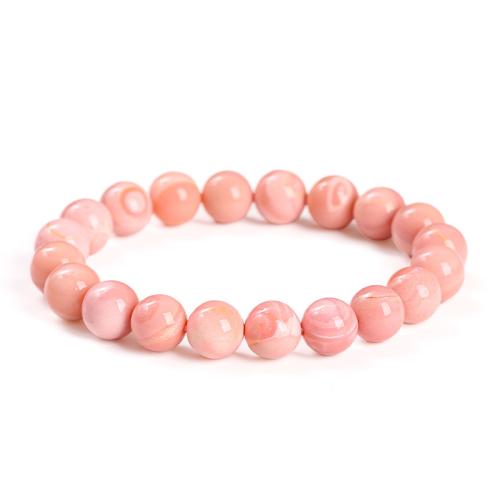 Pink Opal Bracelet, Round, handmade, different size for choice & for woman, Length:Approx 7-9 Inch, Sold By PC