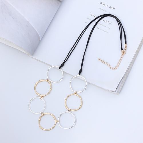 Tibetan Style Sweater Chain Necklace, with Wax Cord, fashion jewelry & for woman, Length:Approx 80 cm, 2PCs/Bag, Sold By Bag