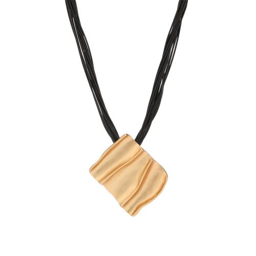 Zinklegierung Schmuck Halskette, mit Wachsschnur, mit Verlängerungskettchen von 5cm, Modeschmuck & für Frau, goldfarben, Länge:ca. 40 cm, 2PCs/Tasche, verkauft von Tasche