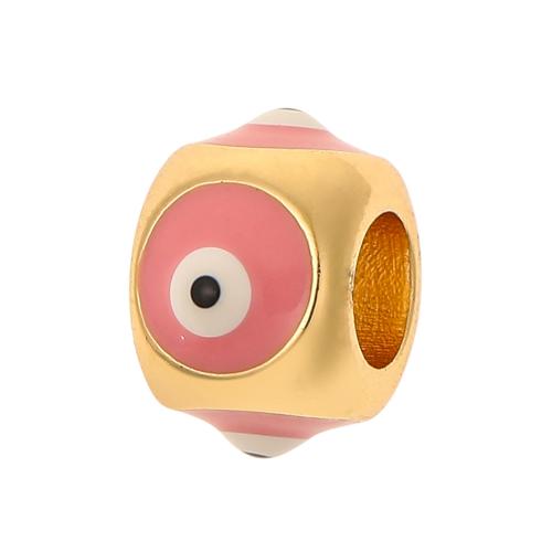 Fashion Evil Eye Jewelry Beads Brass real gold plated fashion jewelry & DIY & enamel nickel lead & cadmium free Sold By PC