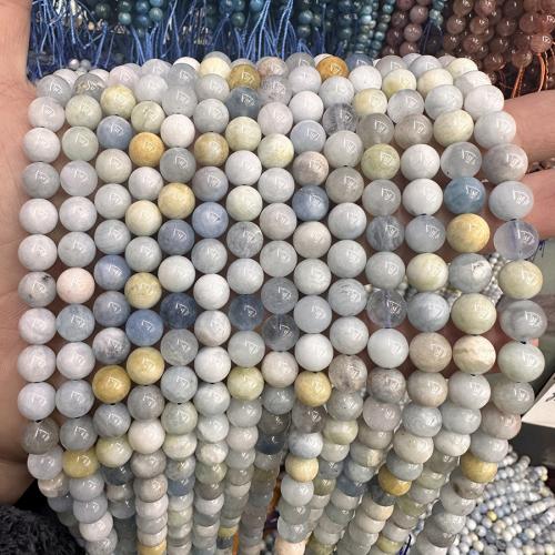 Mixed Gemstone Beads, Aquamarine, Round, fashion jewelry & different grades for choice & DIY & different size for choice, more colors for choice, nickel, lead & cadmium free, Sold Per Approx 38 cm Strand