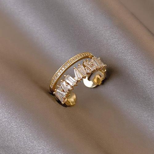 Cubic Zirconia Micro Pave Brass Ring, fashion jewelry & micro pave cubic zirconia & for woman, US Ring Size:7, Sold By PC